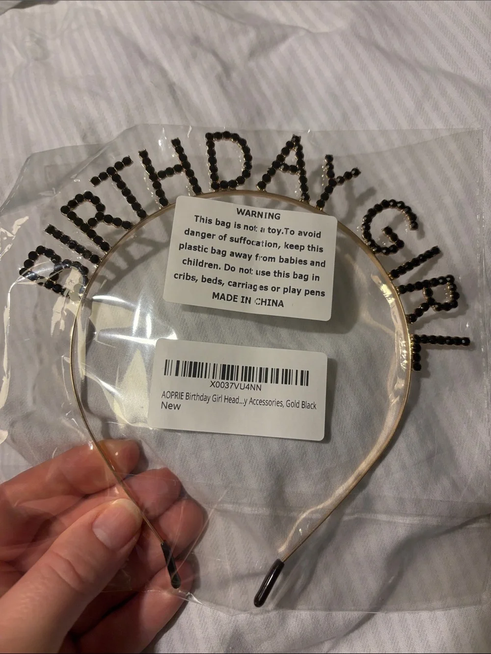 Birthday Girl Headband - Gold and Black